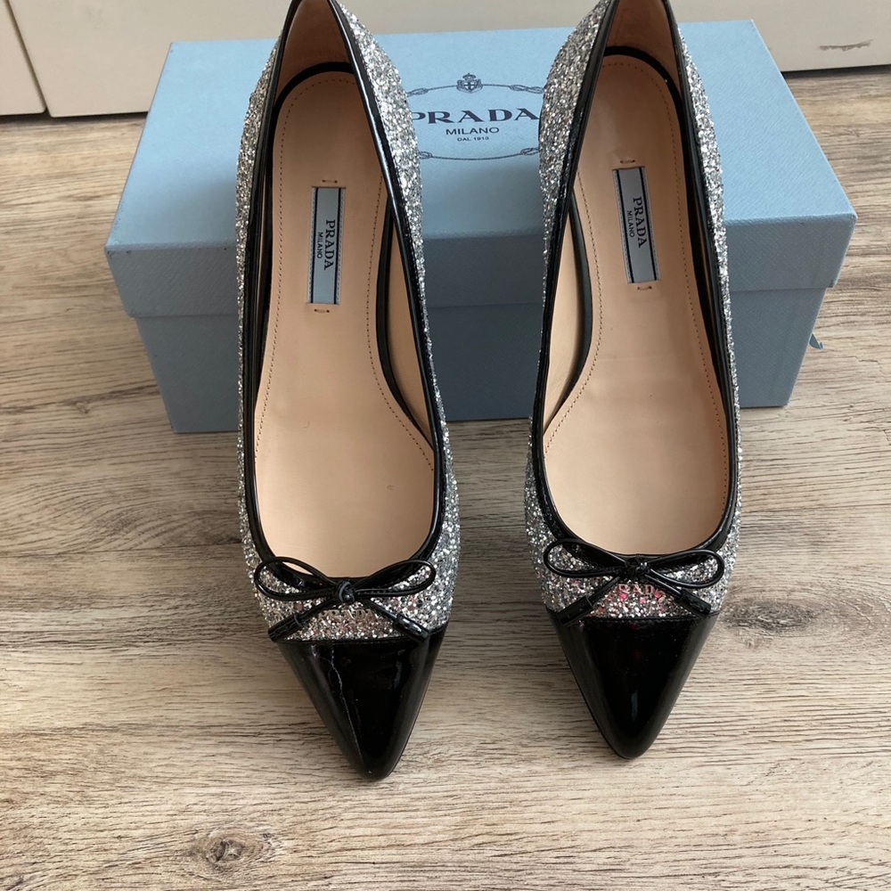NEW Prada Captoe Glitter Ballerina - Picture 4 of 5